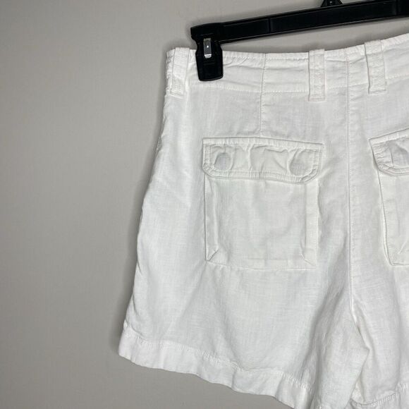 J.CREW Seaside Cargo Shorts Women 4 White Linen Lyocell Blend BY298 - Picture 9 of 12